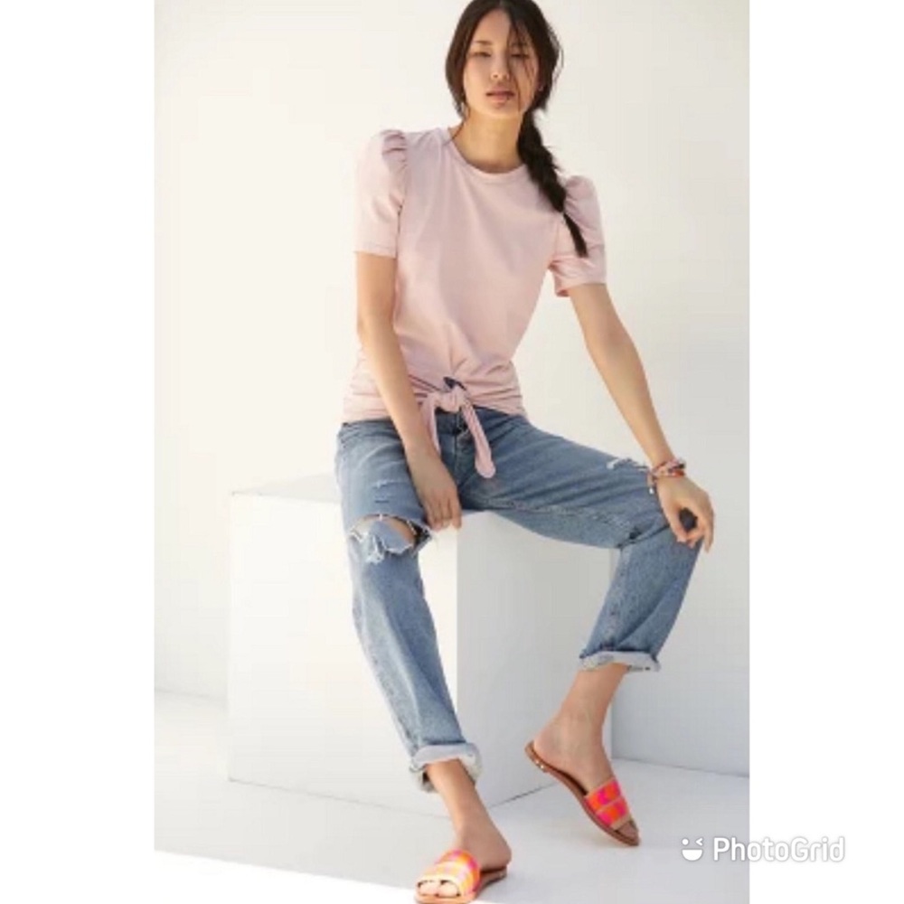 Anthropologie Pink Short Sleeve Tee